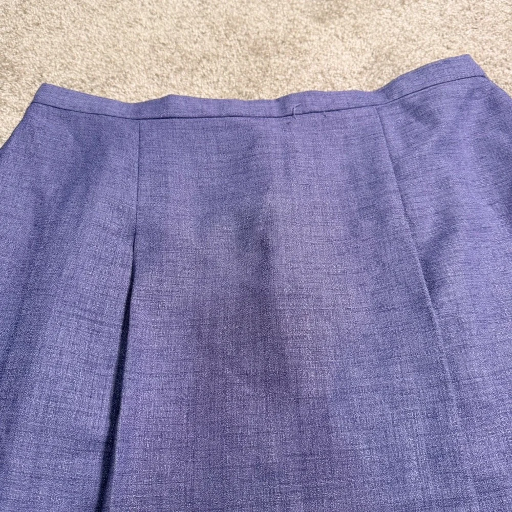 Leslie Fay Purple Textured A-Line Skirt Elastic Back Size 18 141223M